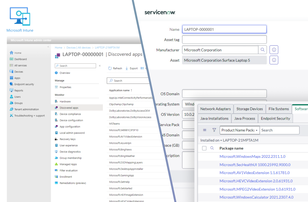 CI Synchrionizer and Microsoft Intune screenshots.